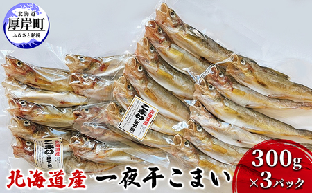 北海道産 一夜干しこまい 300g×3パック 干物 こまい