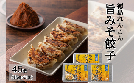 徳島れんこん旨みそ餃子（15個入×3箱）　徳島　れんこん　味噌　井上味噌　惣菜　冷凍　おかず　お手軽　餃子