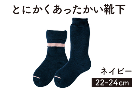 靴下 「とにかくあったかい靴下 女性用（22～24cm）」【ネイビー】くつ下 くつした 室内用靴下 レディース 山忠