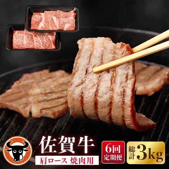 【定期便】牛肉 肩ロース 焼肉用 計500g NAC153 牛肉 全6回