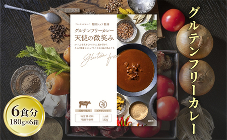 【奥田政行シェフ監修】グルテンフリーカレー「天使の微笑み」（6箱入り） お肉 牛肉 安心 おいしい 日本風 レトルト スパイス 厳選素材 健康 化学調味料 