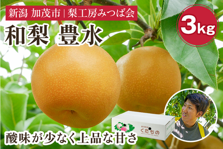【2026年先行予約】新潟県産 和梨 豊水 3kg（6〜10玉）《9月上旬以降発送》ほうすい 梨工房みつば会