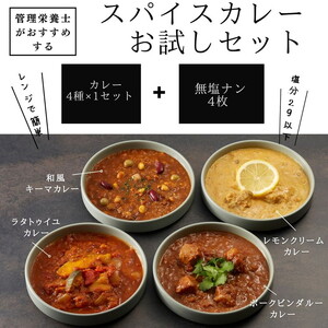 管理栄養士がおすすめするスパイスカレー おためしセット 4食セット　※離島への配送不可 FAA-159