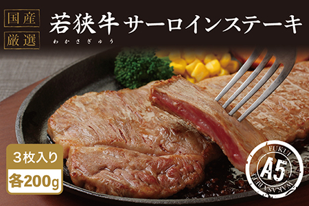 若狭牛サーロインステーキ（A5ランク）200g×3枚