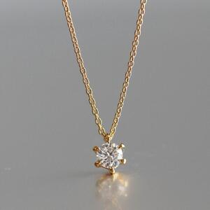 K18イエローゴールド【ラボグロウンダイヤモンドネックレス】0.2ct 美しい6本たてづめデザイン 長さ40cm LAB-K18-001 ネックレス