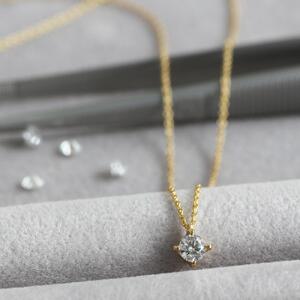 K18イエローゴールド【ラボグロウンダイヤモンドネックレス】0.2ct 4本たてづめデザイン 長さ40cm LAB-K18-002 ネックレス