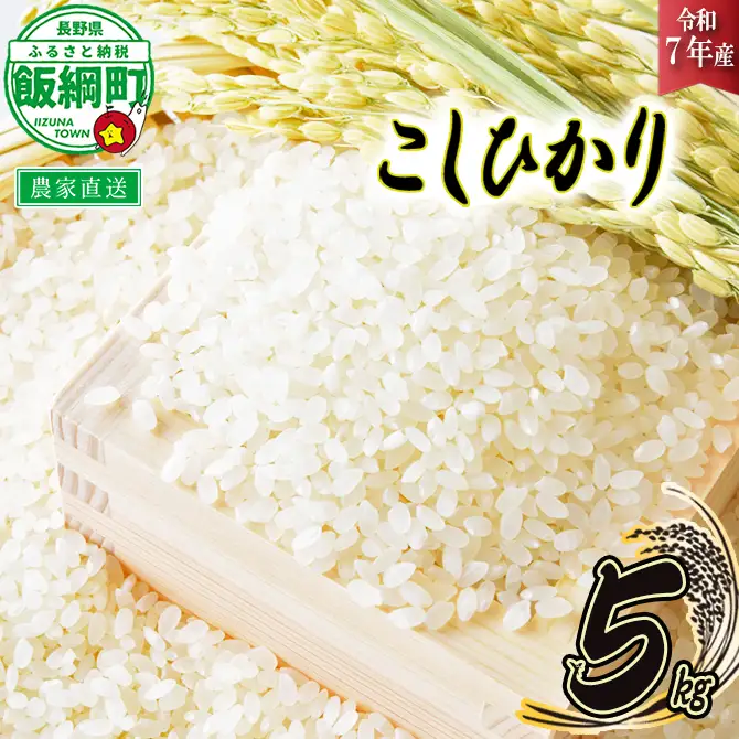 飯綱町の美味しい お米 5kg ( 令和7年産 ) 沖縄県への配送不可 2025年11月上旬頃から順次発送予定 米 白米 精米 信州 長野 予約 農家応援 長野県 飯綱町 [1700]