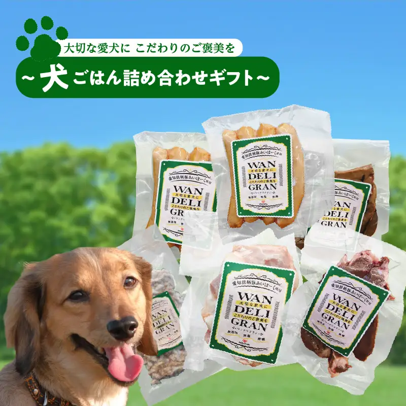 大切な愛犬に　こだわりのご褒美を～犬ごはん詰め合わせギフト～ 無添加 無塩 無糖 ウインナー ローストレバー ドライハート 喉軟骨 そぼろドッグフード 犬用食品 犬のおやつ 犬用おやつ 国産 あいぽーく 豚肉 愛犬 わんちゃん ペット用 ドッグフード プレゼント 犬用飼育グッズ 愛知県 常滑市