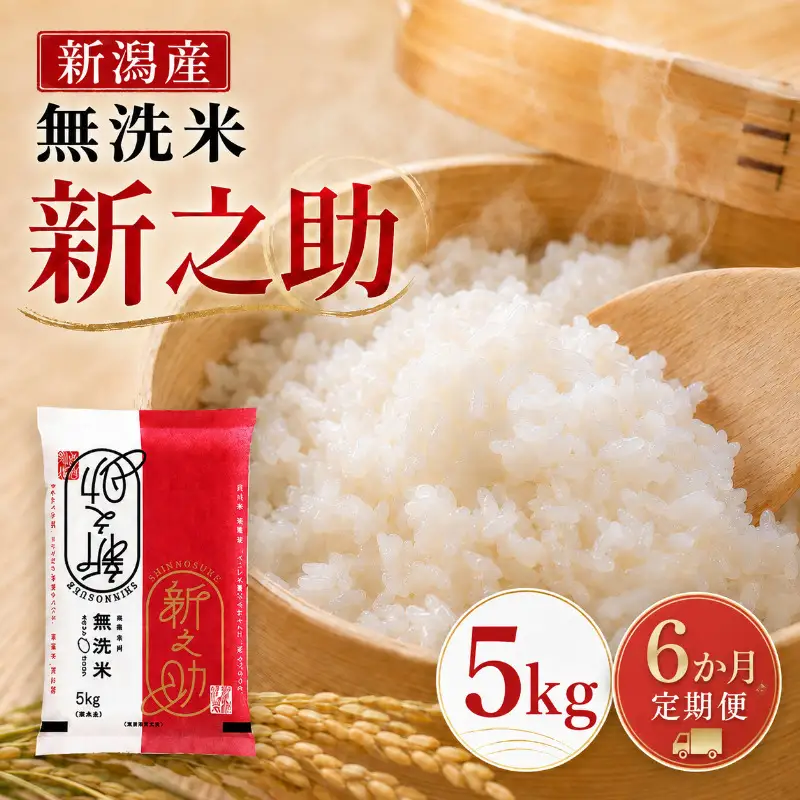 新之助 無洗米 5㎏ 6ヶ月 定期便 30㎏ 新之助