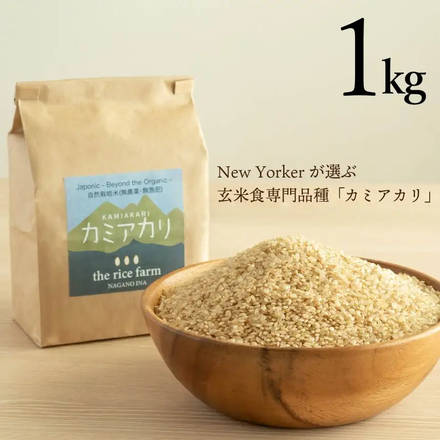 米 玄米 令和6年産 【幻の玄米】 自然栽培 カミアカリ 玄米 1kg  【009-08】