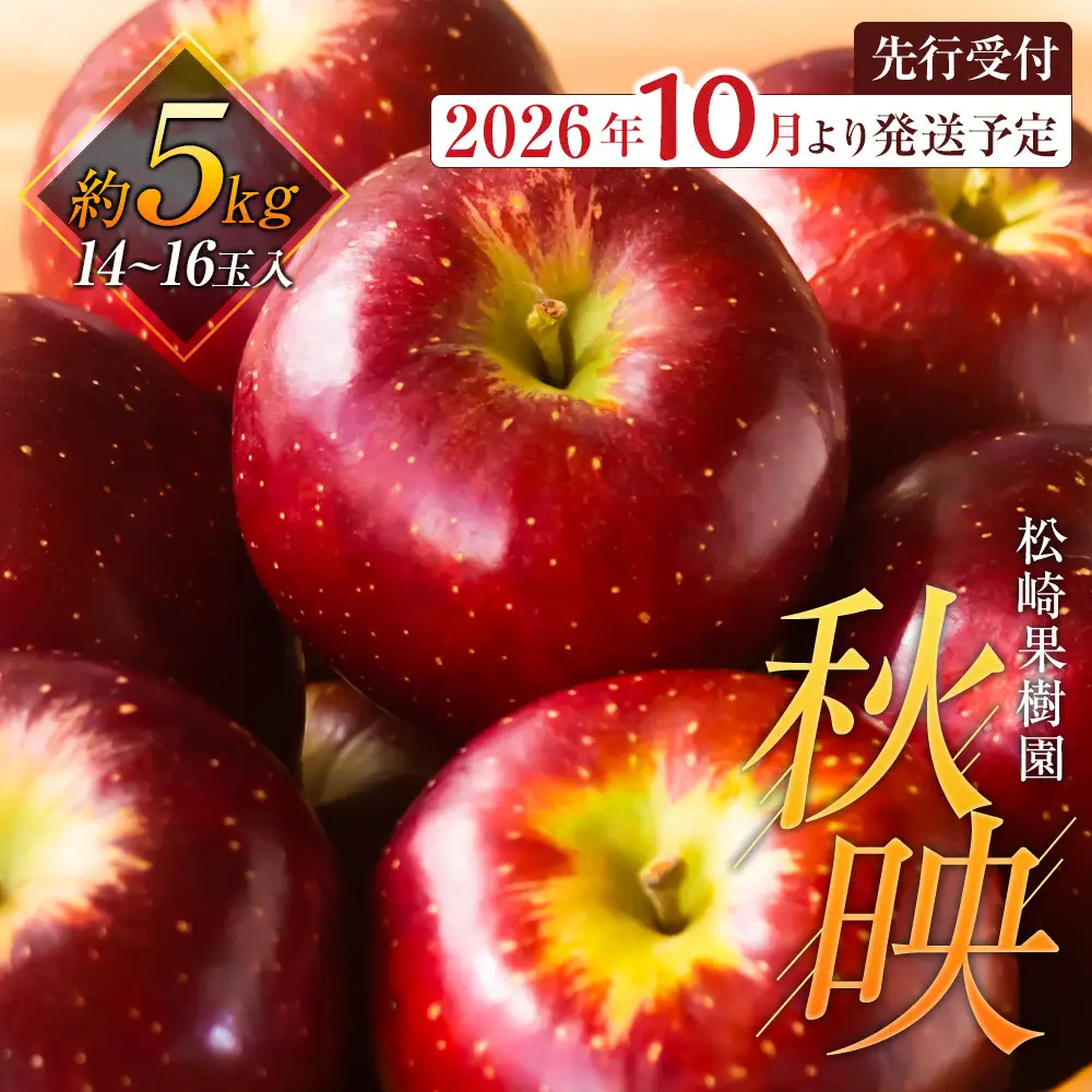 【2026年発送／先行予約】【松崎果樹園】「秋映」約5kg（14～16玉）｜ 旬のフルーツ、くだもの、りんご　