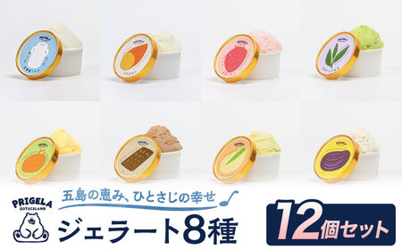 ジェラート 12個セット 8種 お取り寄せ スイーツ アイスクリーム 食べ比べ 五島市/PRIGELA [PFV002]