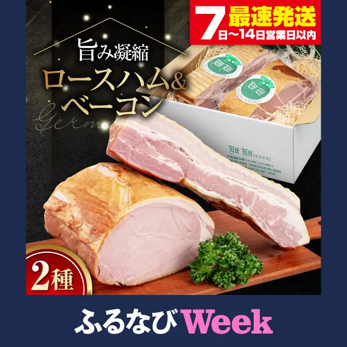 【ふるなびWEEK対象】ロースハム・ベーコンセット 計1kg [AJAI004] ハム ベーコン