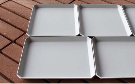 1616/ TY Square Plate 200 Grey 5枚セット【1616/arita japan】有田焼 食器 器 皿 中皿 角皿 スクエア プレート グレー eb041