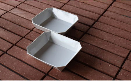 1616/ TY Square Bowl 184 White 2個セット【1616/arita japan】有田焼 食器 器 鉢 中鉢 スクエア ボウル ホワイト シンプル eb024