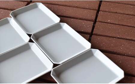 1616/ TY Square Plate 130 White 5枚セット 有田焼 器 皿 白 ホワイト eb009
