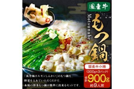 国産牛 小腸 (300g×３セット） もつ鍋