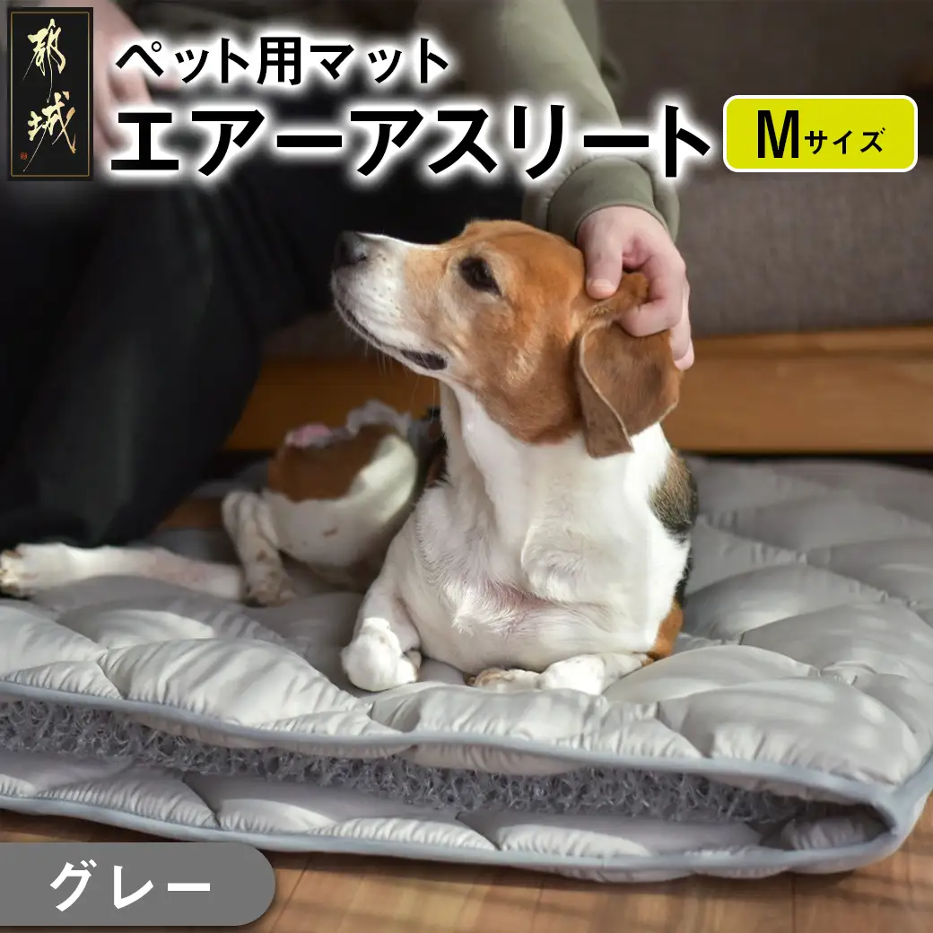 【グレー】ペット用マット「ペット用エアーアスリート」Mサイズ〔AC-J201-gr〕_(都城市) ペット用 マット エアーアスリート Mサイズ 高反発敷布団 グレー
