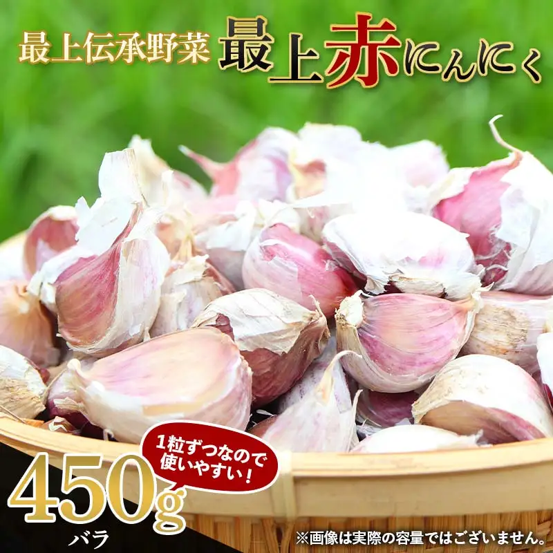 にんにく 《先行予約・2026年発送》 最上伝承野菜 【最上赤にんにく】 450g（バラ） ニンニク 薬味 ガーリック F3S-2482