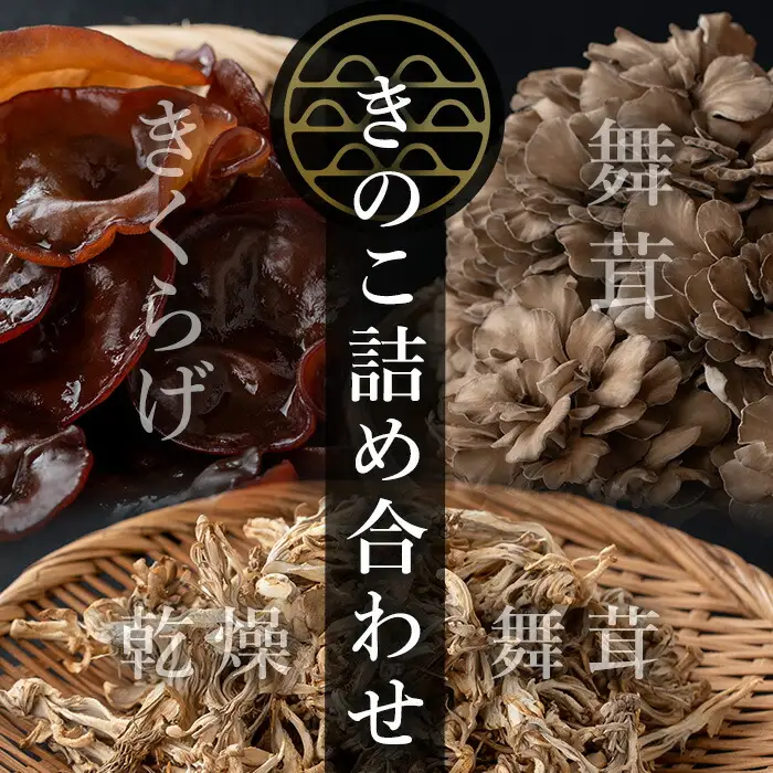 七つ森ふもと舞茸  詰め合わせギフトセット Lサイズ まいたけ マイタケ きくらげ 乾燥舞茸 きのこセット 農家直送 天ぷら すき焼き 炊き込みご飯 宮城県産 ギフト 詰め合わせ【株式会社七つ森ふもと舞茸】ta327