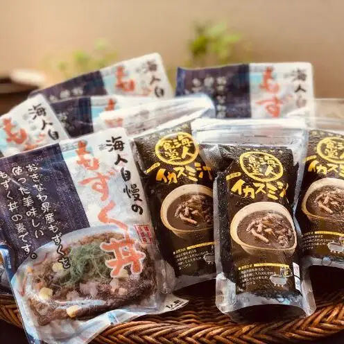 【読谷村漁業協同組合】もずく丼5パック・イカスミ汁3パック