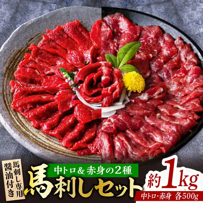 赤身&霜降り馬刺し2種計約1kg 馬刺しZBK008