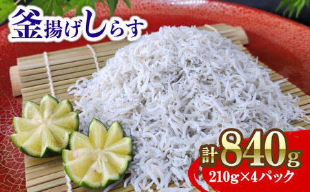 しらす 釜揚げ 840g (210g × 4パック) 冷凍 しらす