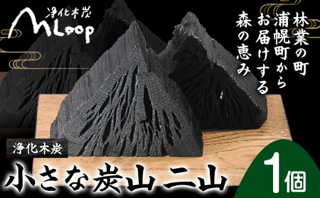 北海道産 浄化木炭 小さな炭山 1個 二山 飾り炭 インテリア 消臭 浦幌