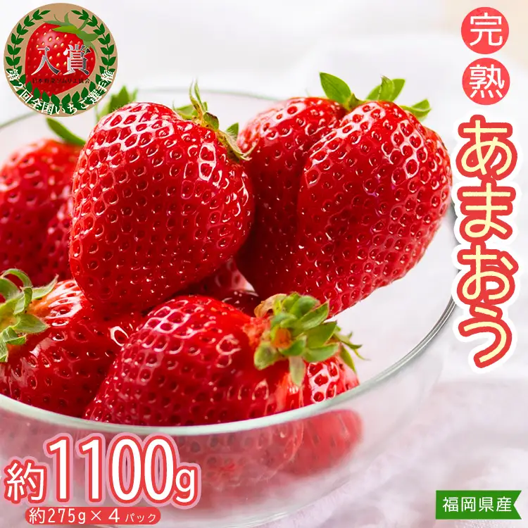 【先行予約／2027年出荷】暖家のいちご　完熟あまおう 約275ｇ×4パック 4H3