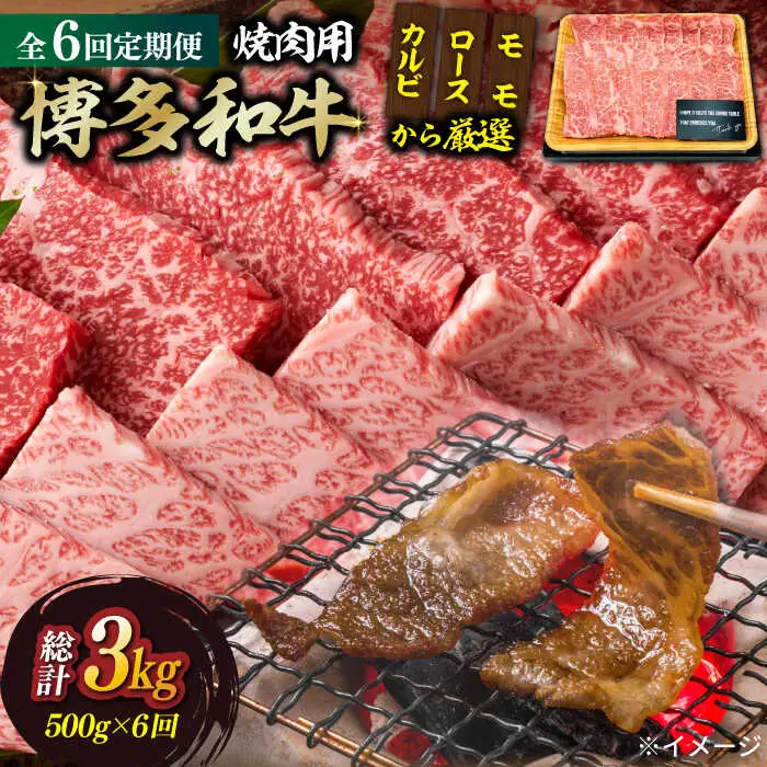 【全6回定期便】博多和牛焼肉用 500g 牛肉 BBQ [ABBP034]