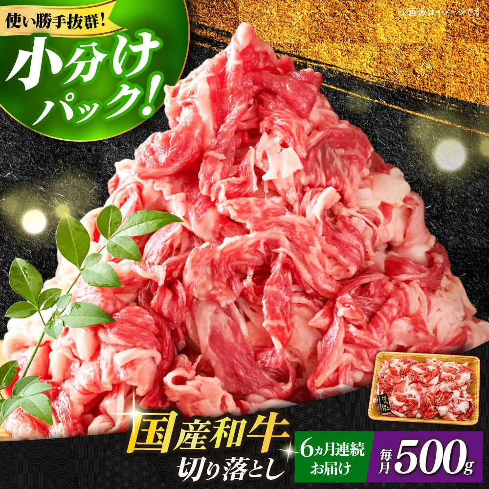 【全6回定期便】博多和牛切り落とし500g 牛肉 肉 [ABBP043]