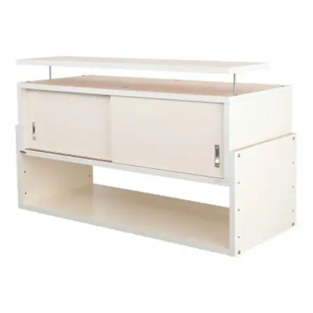 耐震上置き　じしん作くん　幅106cm×奥行44cmタイプ(ホワイト)　106-44W_雑貨・日用品  家具・インテリア _【1416335】