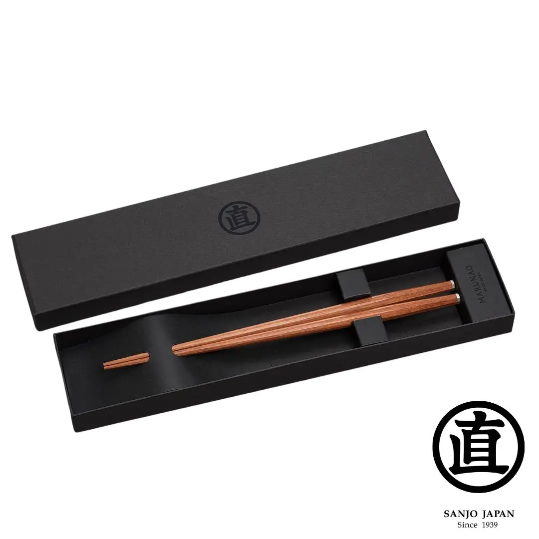 無双 十六角箸 紫檀 235mm 高級 贈答用 無塗 燕三条製 [マルナオ]
