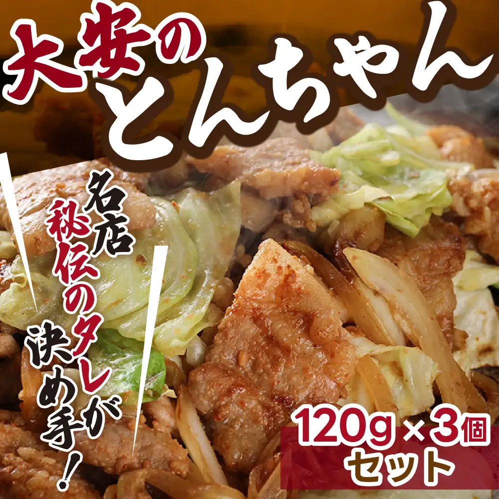 ＼昔ながらの大衆食堂の味！！／【大安のとんちゃん】3個セット 120g×3袋（計360g）  【90-1】