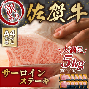 訳あり！佐賀牛サーロインステーキ　5kg（250ｇ２枚入り×10ｐ） J753