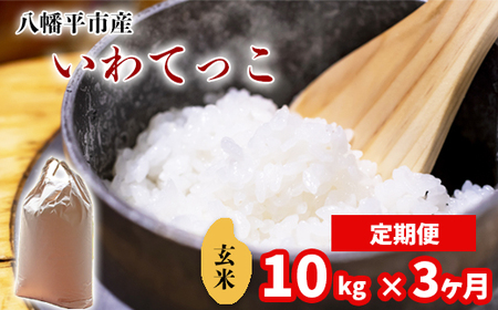 新米 先行予約 【令和8年産】 いわてっこ 玄米 10kg （5kg×2袋）×3ヶ月定期便 《2026年11月より順次発送開始予定》 ／ げんまい 岩手県産 中沢農産
