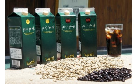 アイスコーヒー 12本 セット (無糖 6本、はちみつ入り 加糖 6本)