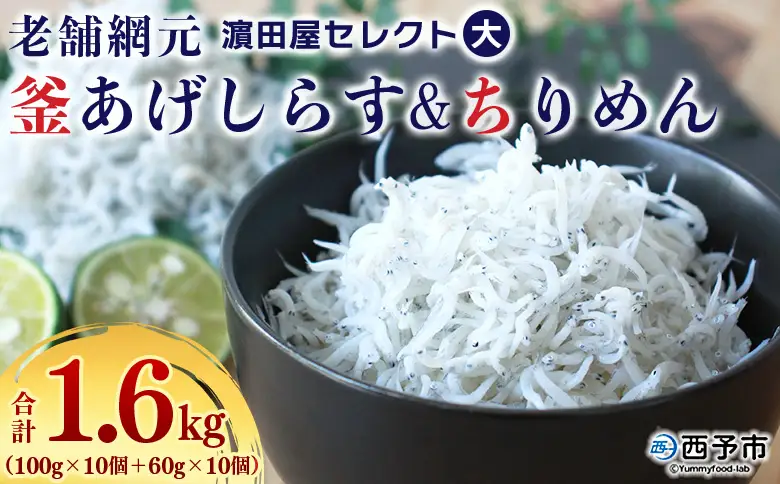老舗網元 濵田屋セレクト釜あげしらす・ちりめんセット（大） AMS0017