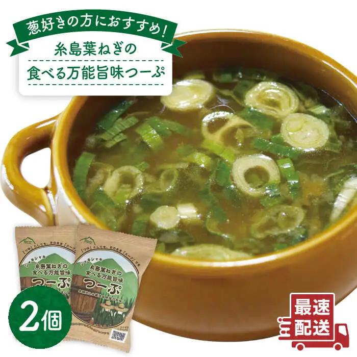 糸島葉ねぎの食べる万能旨味つーぷ2個 糸島市 / Carna  [ALA047] 即席スープ インスタント