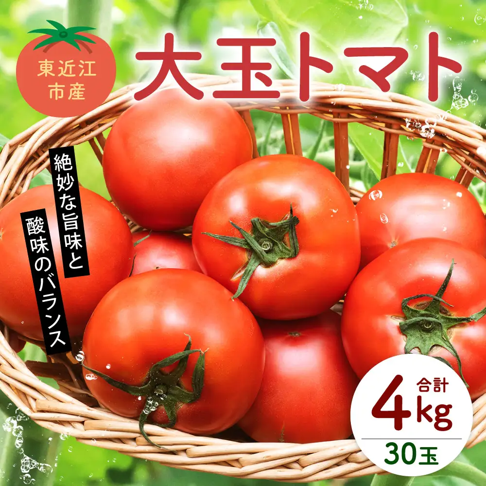 東近江市産 大玉 トマト4kg（30玉） あいとうマーガレットステーション 滋賀県 東近江市 A-C13 トマト 大玉トマト 4kg 野菜 滋賀 新鮮 まとめ買い 料理 ギフト お取り寄せ