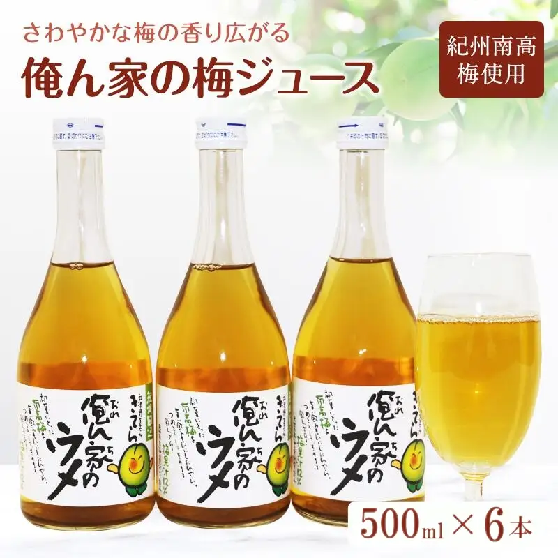 俺ん家の梅ジュース500ml×6本セット / 和歌山 和歌山県産 田辺市 紀州南高梅 南高梅 梅 梅ジュース なつかしい【ktr004-3】