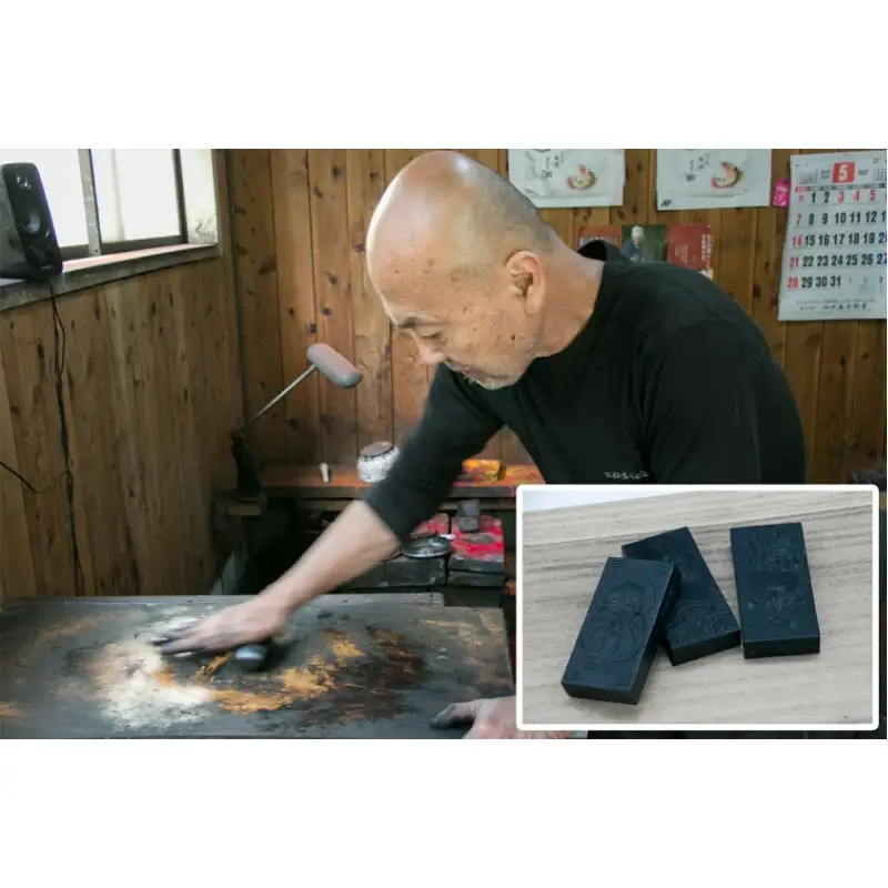 墨作り体験と彩煙墨12本セット  / 田辺市 紀州松煙 紀州墨 彩煙墨 墨 墨セット 書道 書道用品 墨作り体験【skm006】
