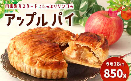 アップルパイ 6号 18cm 850g ホール りんご パイ 林檎 スイーツ お菓子 パイ生地 アーモンドクリーム スポンジ 自家製カスタード 焼き菓子 冷凍 国産
