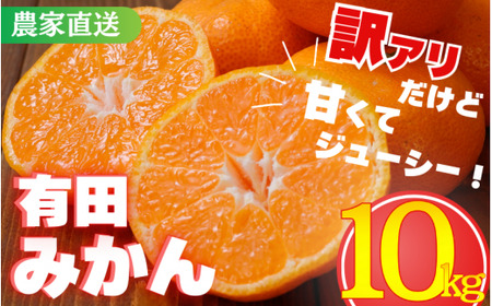 【訳あり】農家直送 有田みかん 約10kg ご家庭用 サイズ混合 ※2026年11月中旬から2027年1月中旬までに順次発送予定（お届け日指定不可）※北海道・沖縄・離島への配送不可　訳ありみかん 温州みかん サイズ混合 訳ありみかん 温州みかん 有機質肥料100% ふるさと納税 柑橘 有田 産地直送 みかん ミカン 【nuk138H】