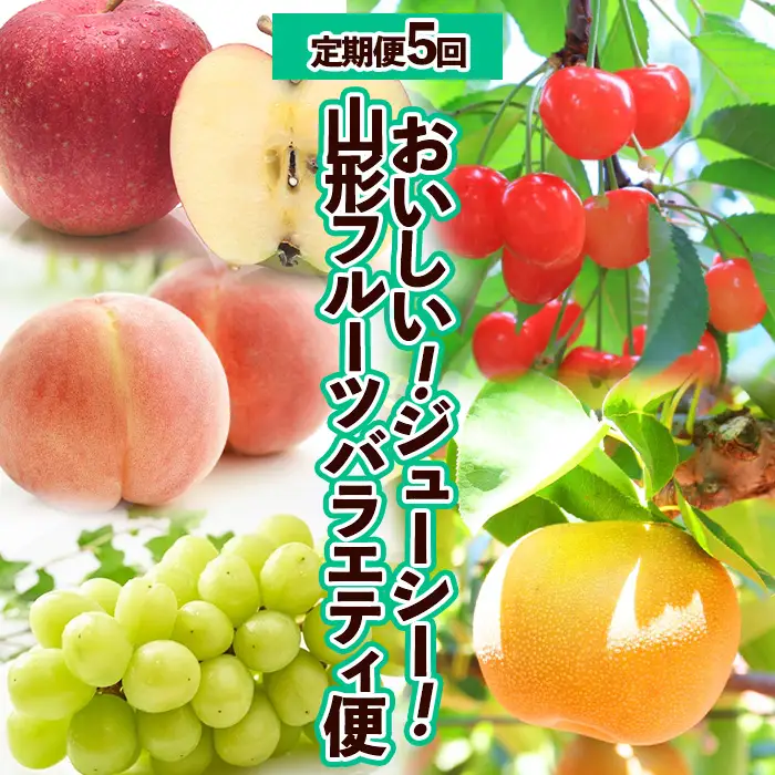 【定期便5回】おいしい！ジューシー！山形フルーツ　バラエティ定期便  FZ25-821