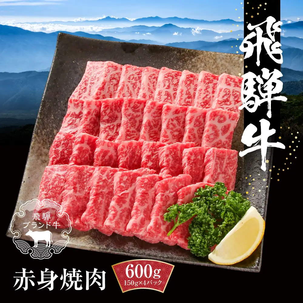 飛騨牛 赤身焼肉 600g（150g×4パック） | 赤身 MZ006