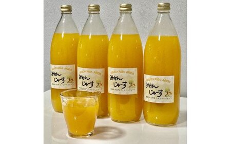 【果汁100%】無添加！贅沢絞りの有田みかんストレートジュース1000ml ×4本セット【nuk122】