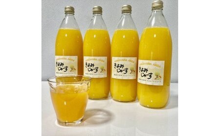 【果汁100%】無添加！贅沢絞りの清見オレンジストレートジュース1000ml×4本セット【nuk123】
