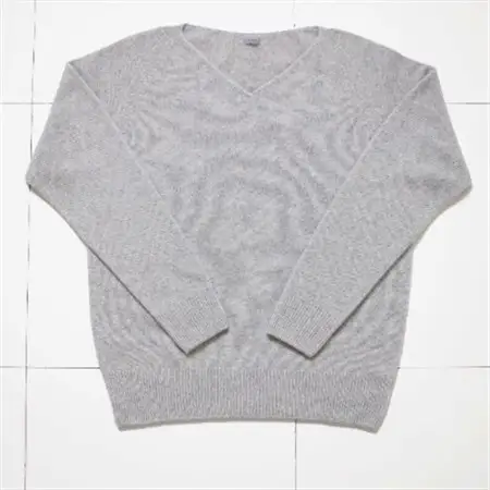 【 MyLien 】メリノウール Vネックセーター【フリーサイズ・ライトグレー】_装飾品・工芸品 洋服  _【1261193】