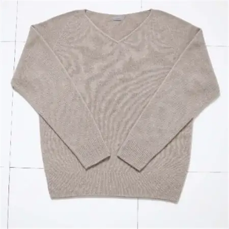 【 MyLien 】メリノウール Vネックセーター【フリーサイズ・ベージュ】_装飾品・工芸品 洋服  _【1261194】